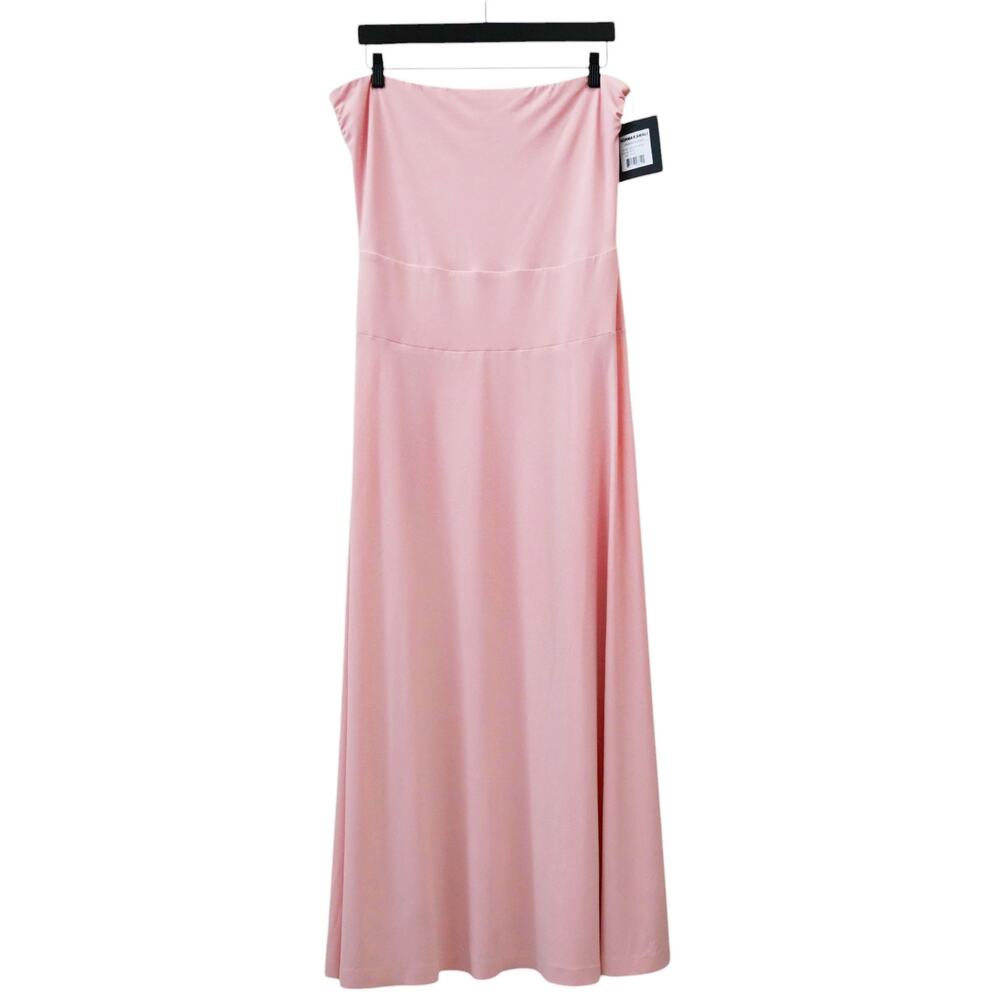 Norma Kamali Blush Pink Strapless Flared Mid Calf Dress Size XL / 42